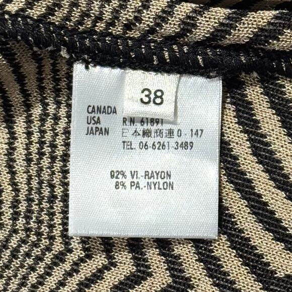Escada Cardigan Geometric Open Luxury Statement Designer Tan Black 38 Medium - Picture 4 of 7